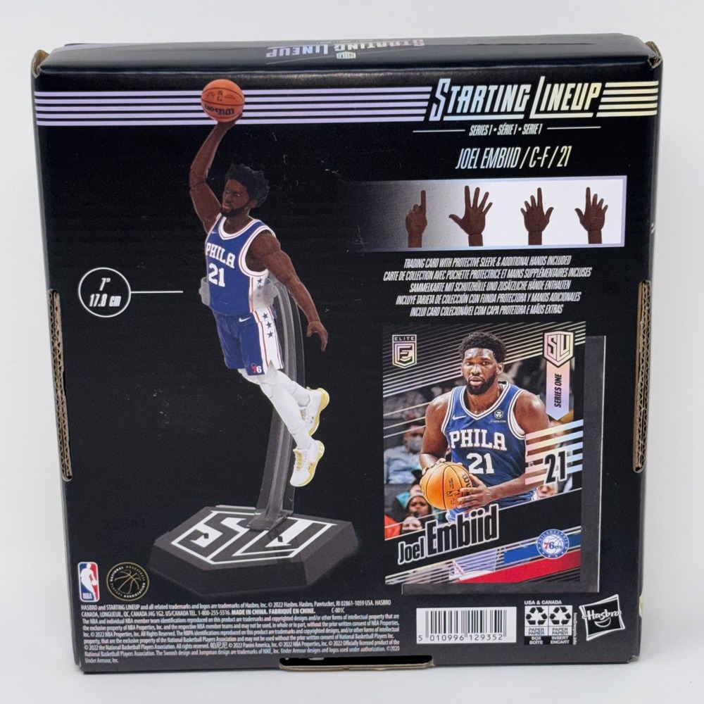 Hasbro NBA Starting Lineup Joel Embiid 76ers Series 1 Figure Sealed - Picture 6 of 6